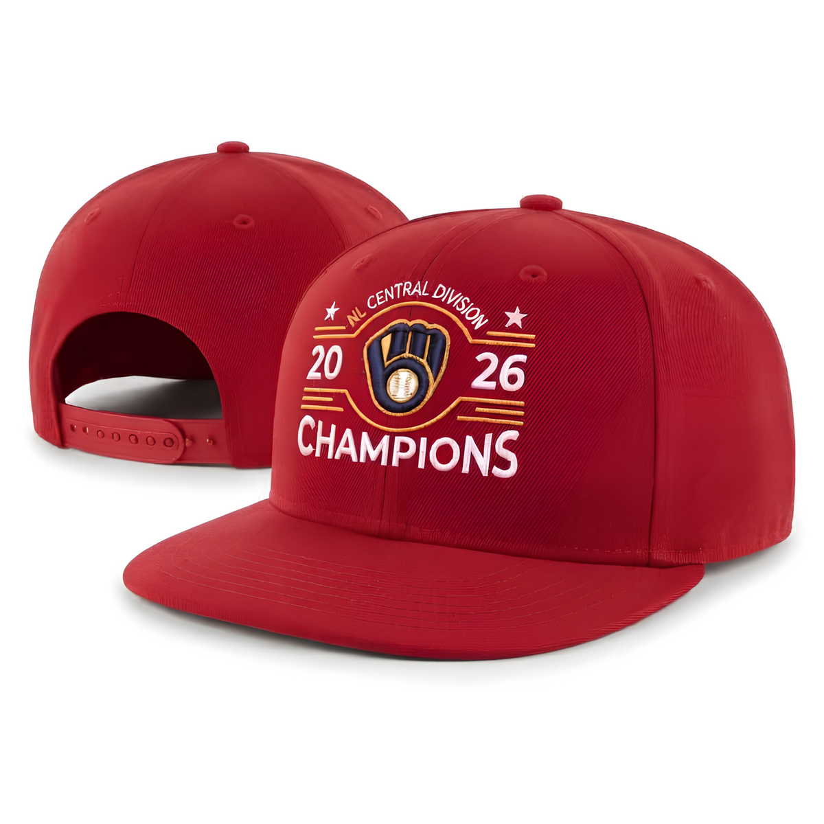 MIL 2026 NL Central Division Champions Snapback Cap - Embroidered