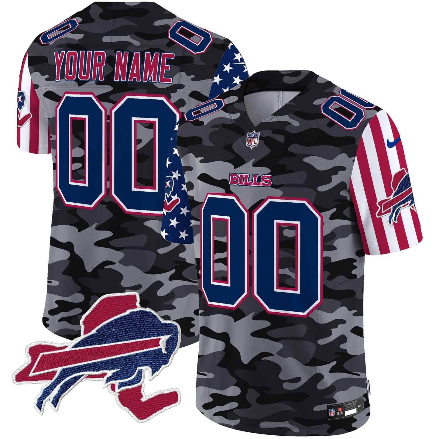 Bills American Style Vapor Limited Custom Jersey V2 - All Stitched
