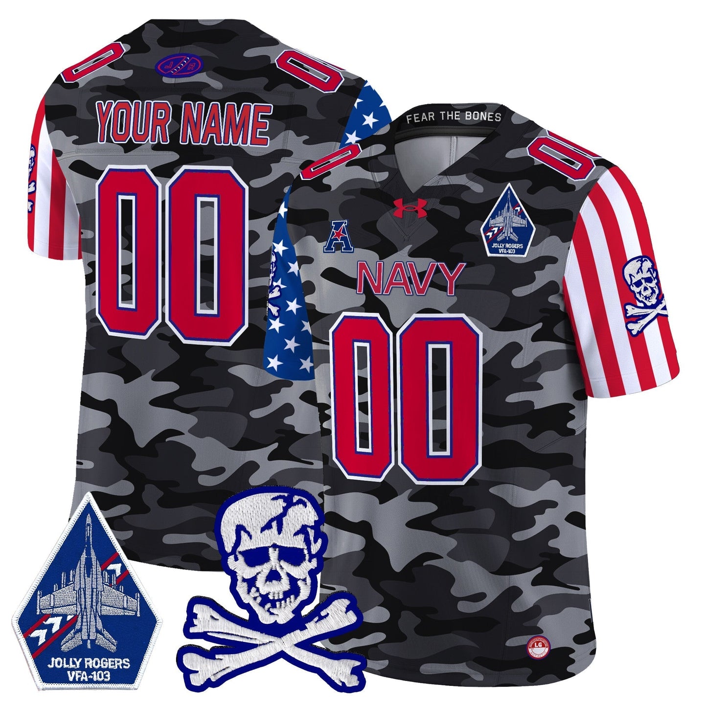 Navy MID 2024 American Style Vapor Limited Custom Jersey - All Stitched