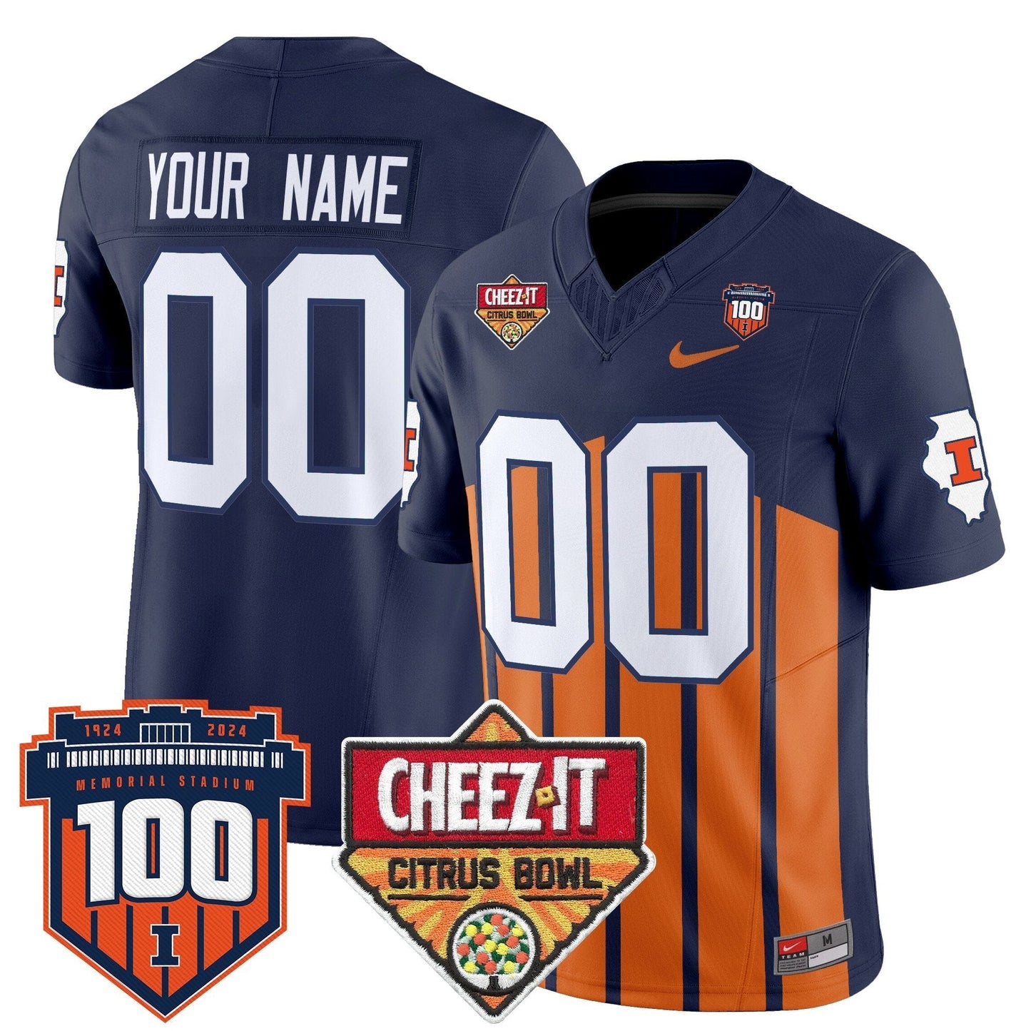 ILL 2025 Cheez-It Citrus Bowl Patch Vapor Limited Custom Jersey - All Stitched