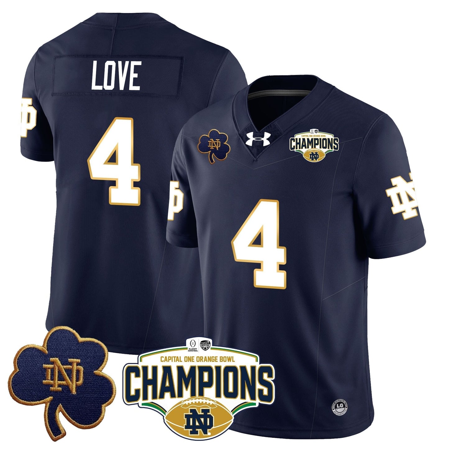 ND 2025 Orange Bowl Champions Jersey N5 - All Stitched