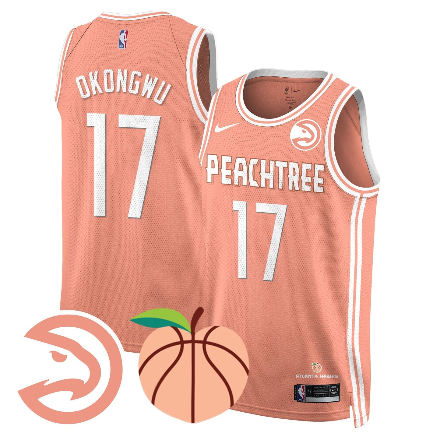 Men's Atlanta Hawks “Peachtree” City Edition Jersey - All Stitched
