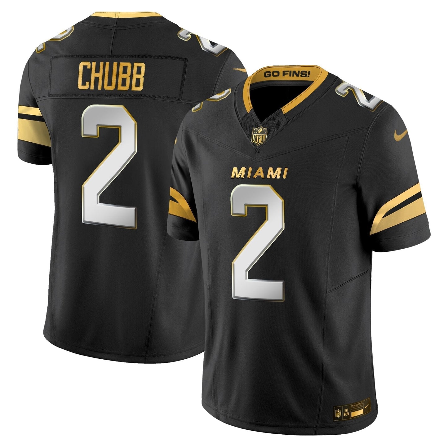 Men's Miami Dolphins 2025 "Rivalries" Gold Vapor Limited Jersey - All Stitched