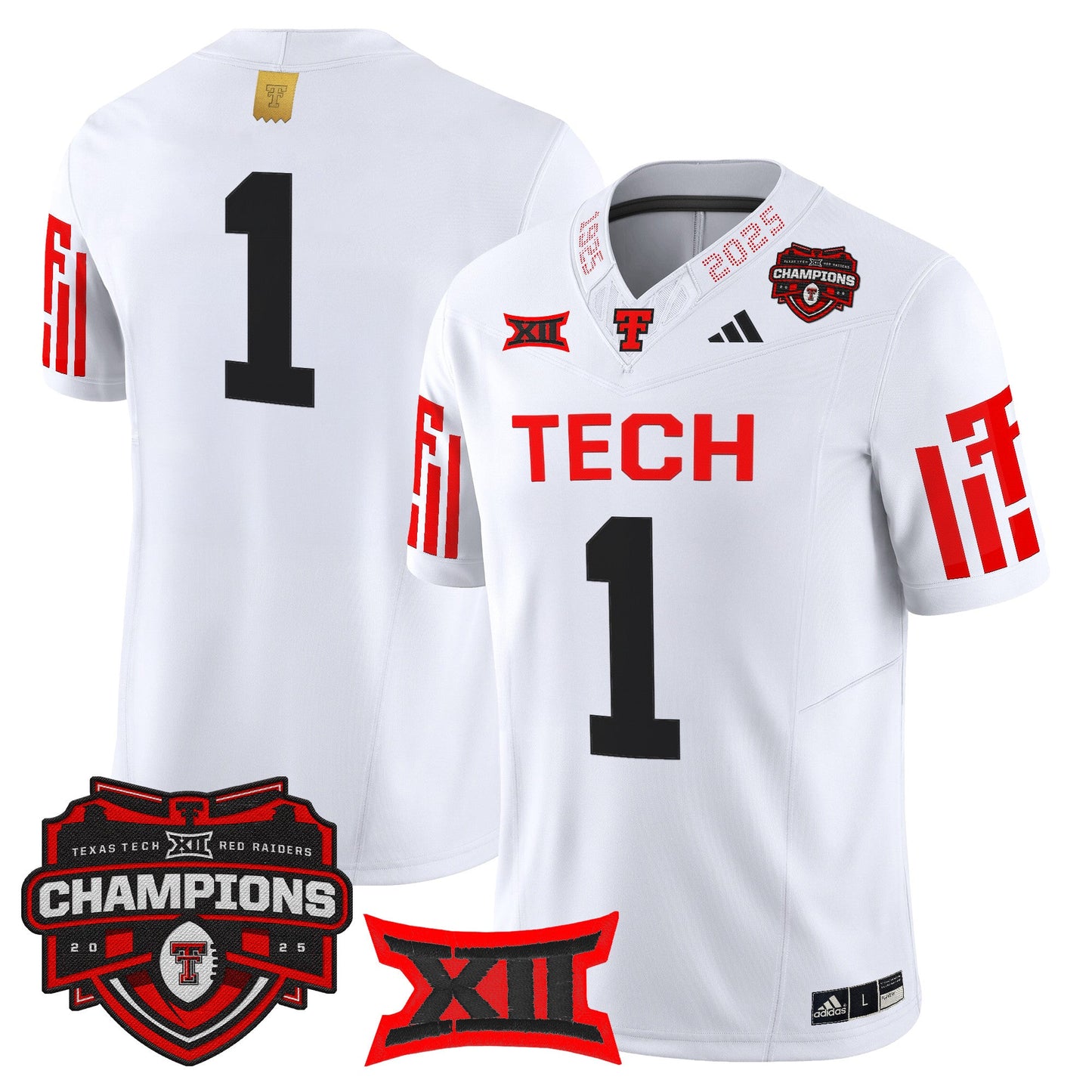 Men's Texas Tech Red Raiders 2025 Big 12 Champions Vapor Limited Jersey - All Stitched