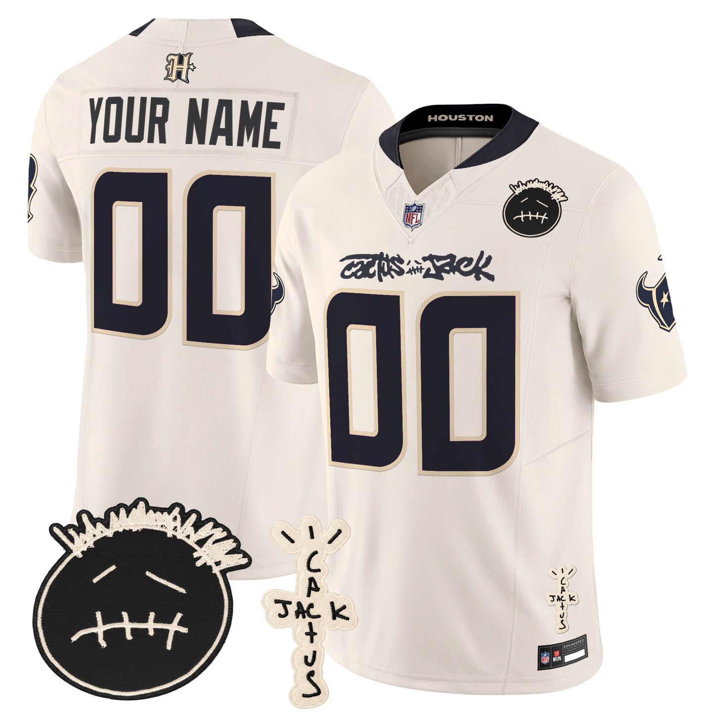 Houston Texans x Cactus Jack Vapor Limited Custom Jersey V2 - All Stitched