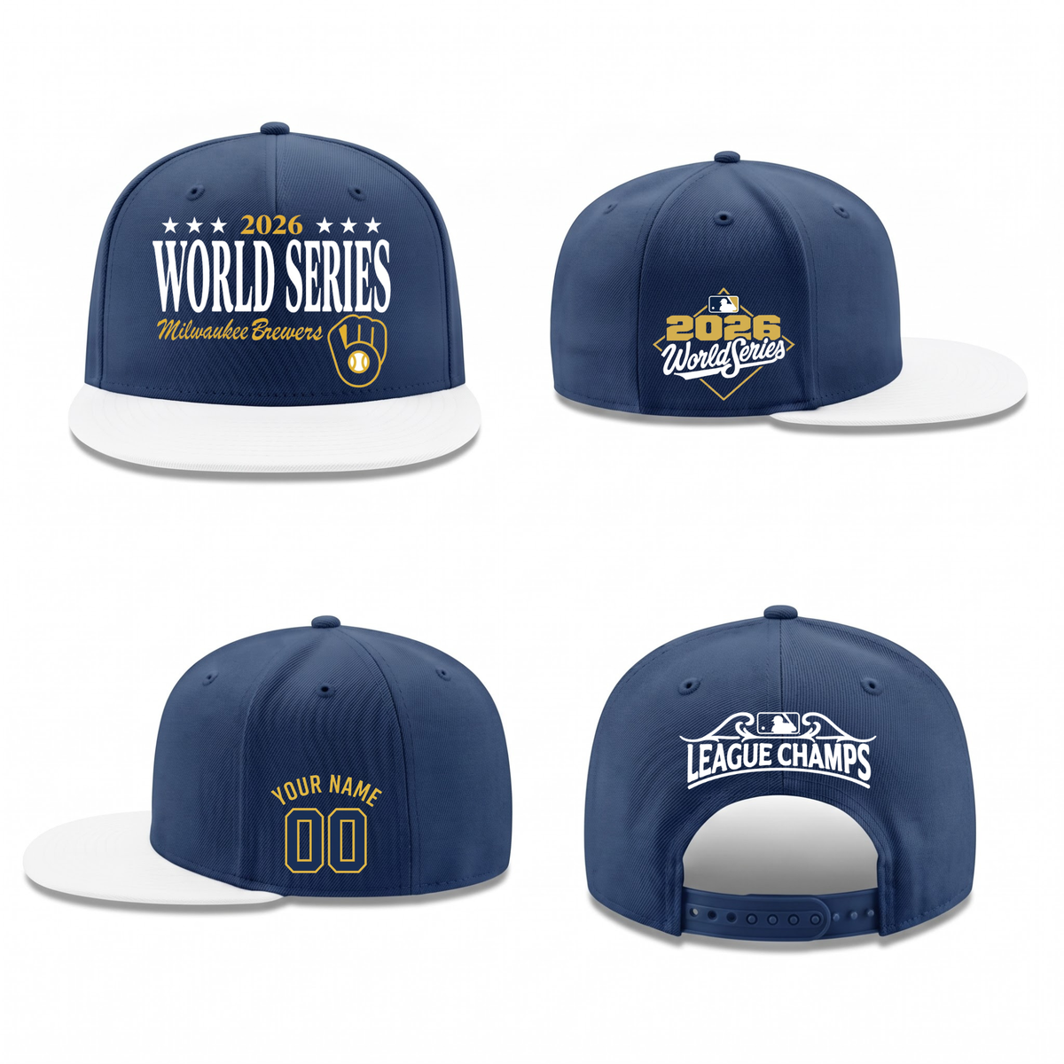 MIL National League Champions Personalized Snapback Cap - Printed V3