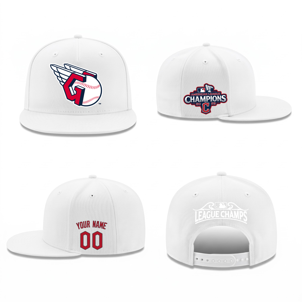 CLE American League Champions Personalized Snapback Cap - Printed V1