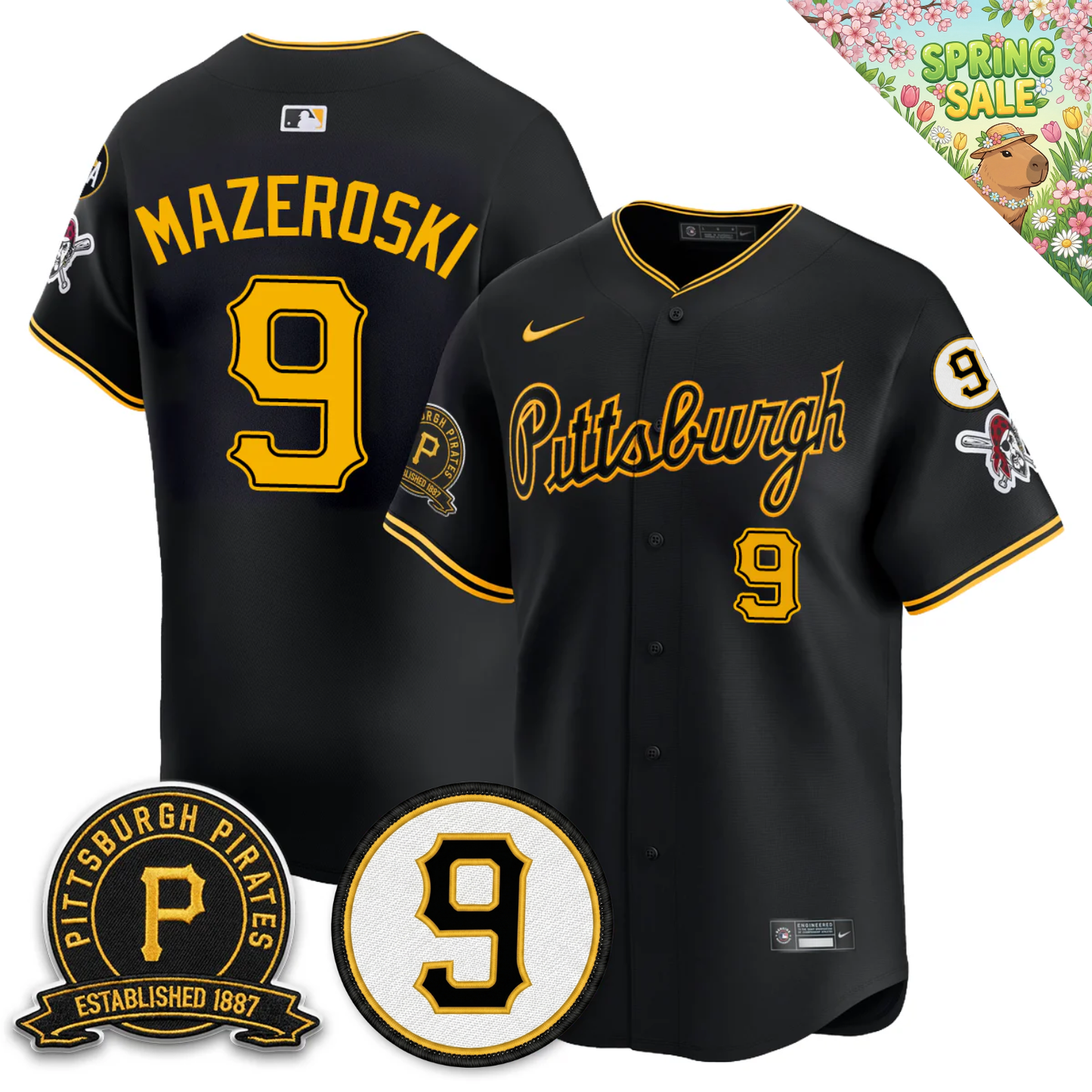 PIT Memories Vapor Limited Jersey - Bill Mazeroski & EST 1887 Patch - All Stitched