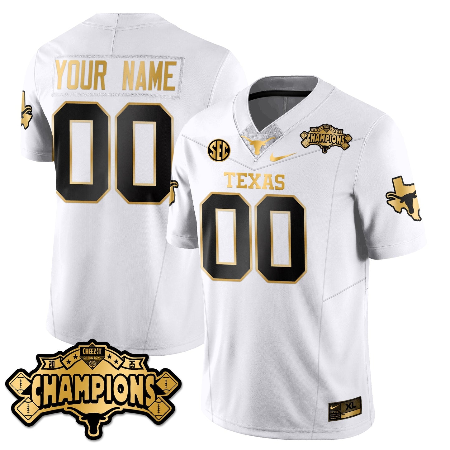 TEX Football Vapor Limited Gold Jersey - Citrus Bowl Champions - All Stitched