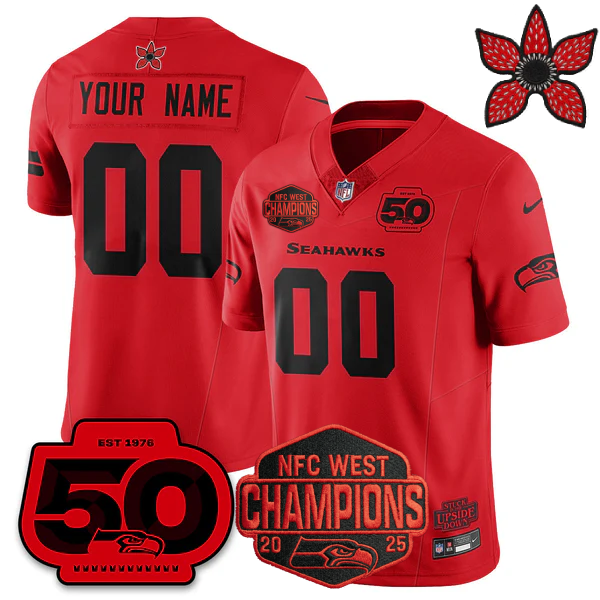 Custom SEA 'Stranger Things Edition' 2026 NFC West Champions Jersey - All Stitched