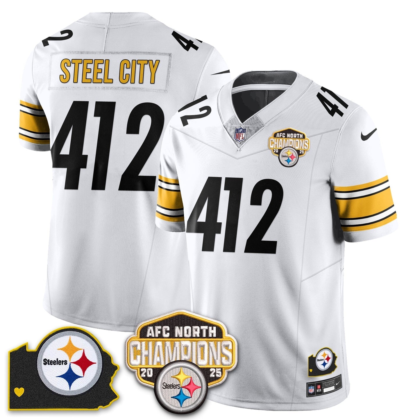 PIT AFC North Division Champions Vapor Limited Gold Jersey N2 - All Stitched