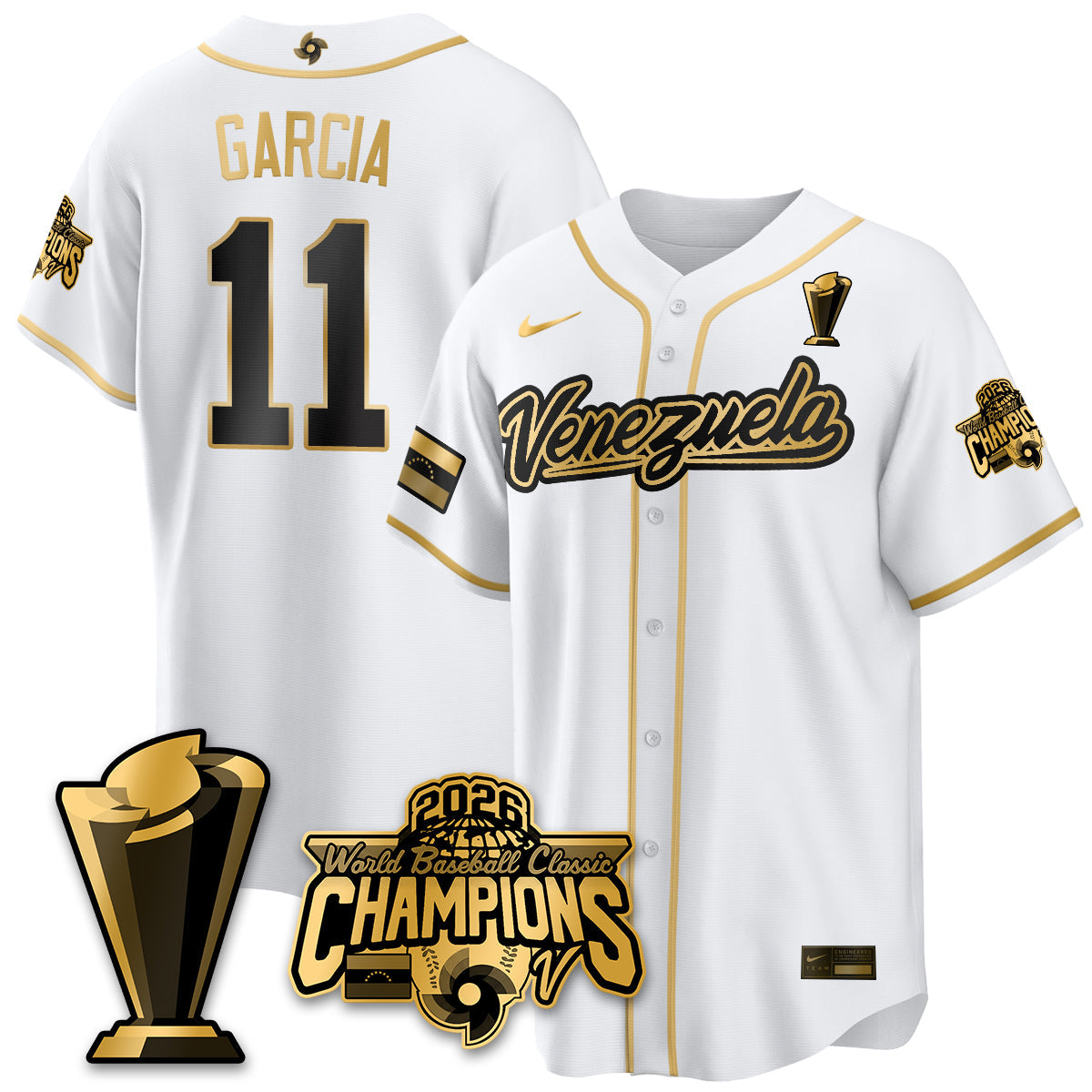Venezuela Baseball 2026 World Baseball Classic Champions Limited Jersey V2 - All Stitched