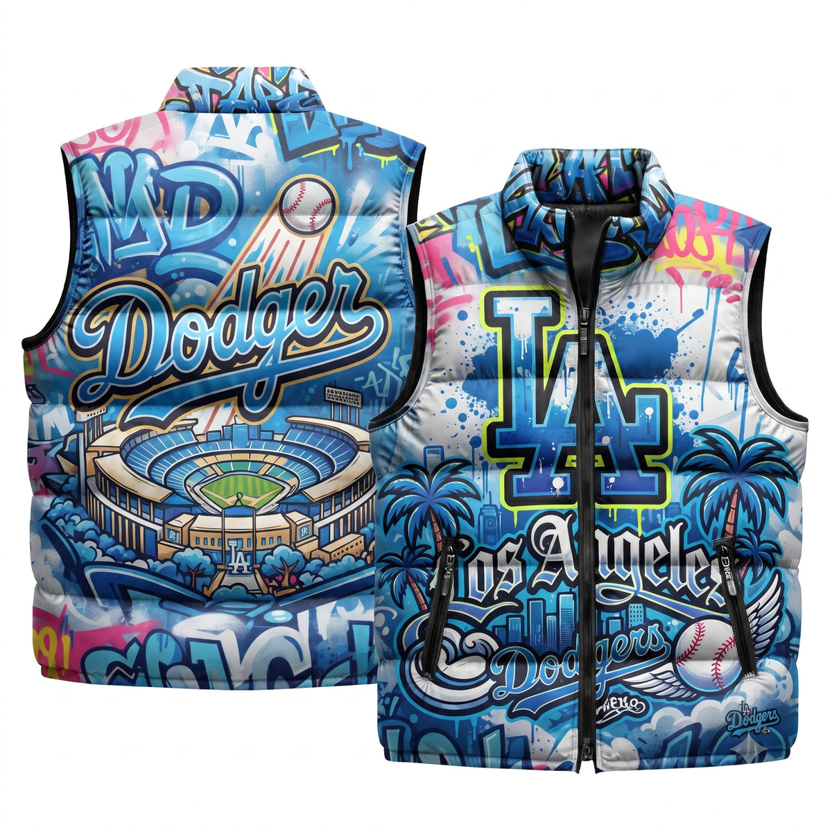LAD Graffiti Puffer Vest - Printed