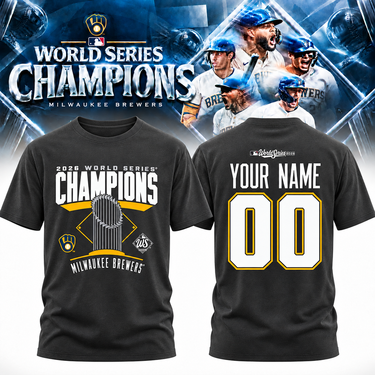 MIL World Series Champions Custom Two Sides T-Shirt - Printed V15
