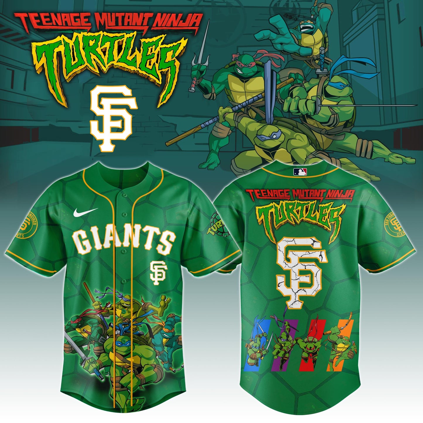 . San Francisco Giants x Ninja Turtles Night Game Limited Edition Jersey 2025