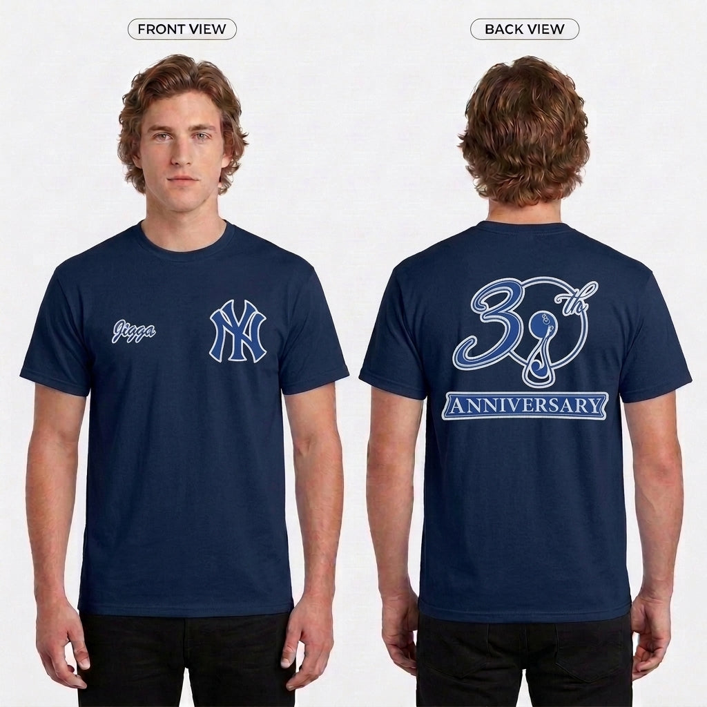 NYY Jay Z Edition Two Sides Printed T-Shirt