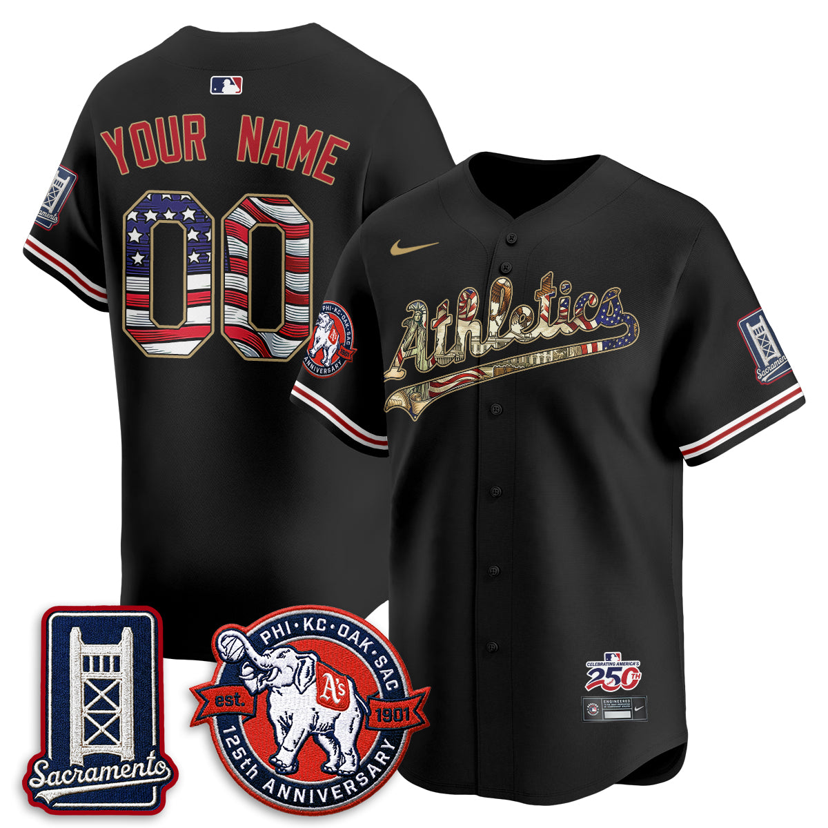OAK 2026 Independence Day USA Vapor Custom Jersey - Stitched