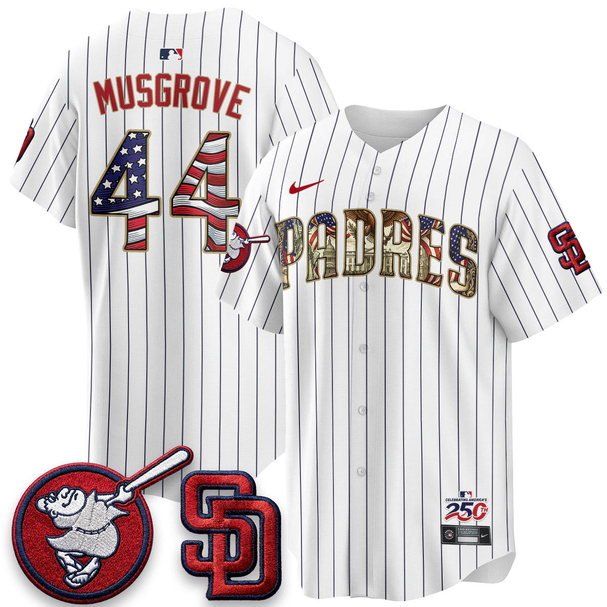 San Diego Padres 2026 Independence Day USA Vapor Limited Jersey - Stitched
