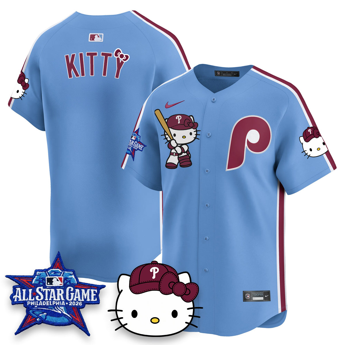 Philadelphia Phillies x Meow Kitty Vapor Limited Jersey V2- Stitched