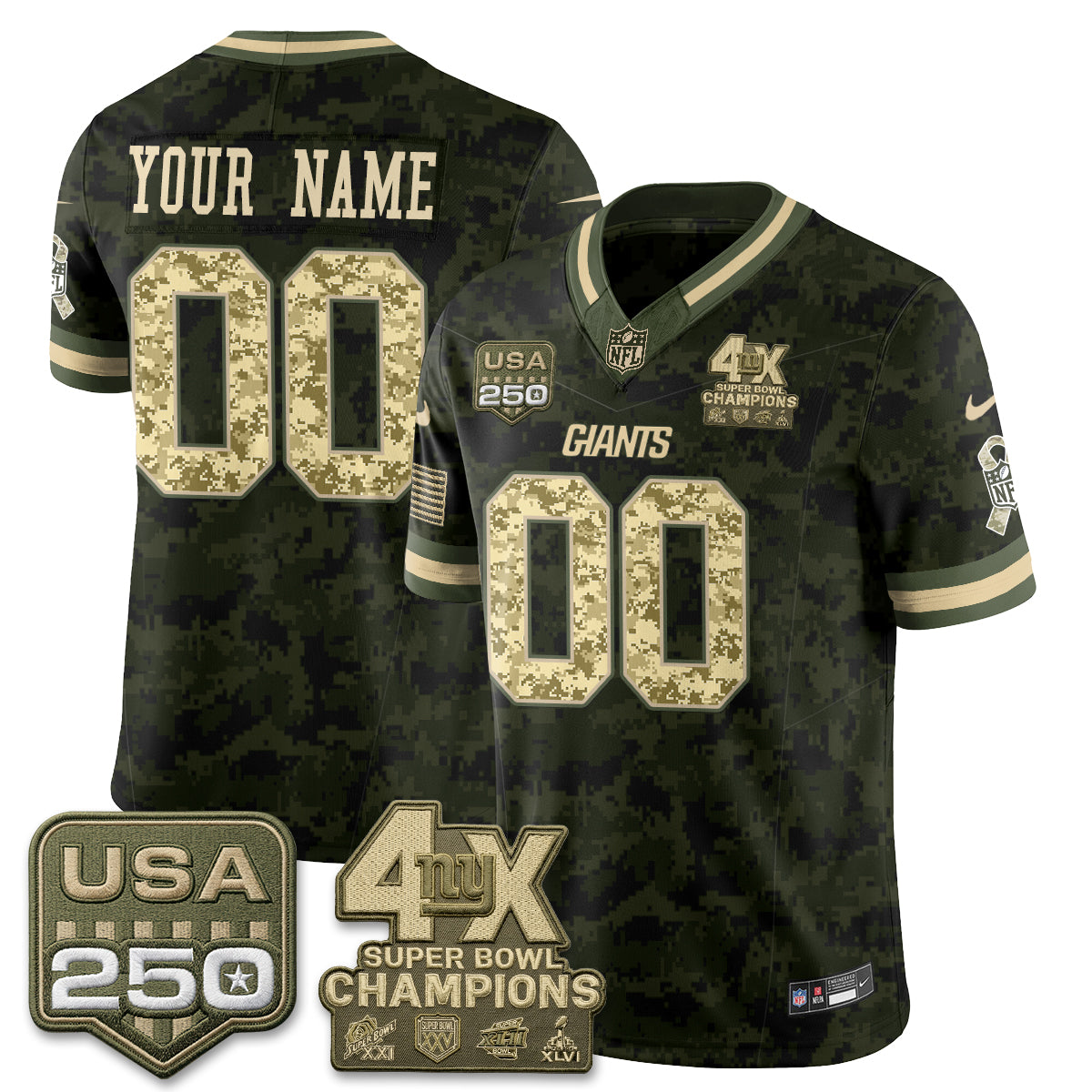 NYG 2026 Salute To Service Vapor Custom Jersey - Stitched