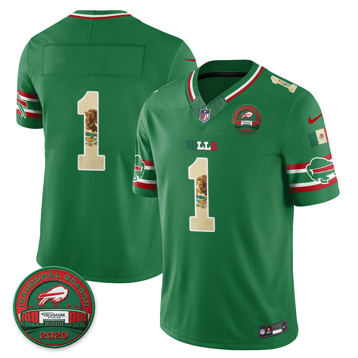 Buffalo Bills Mexico Edition Vapor Jersey - Stitched