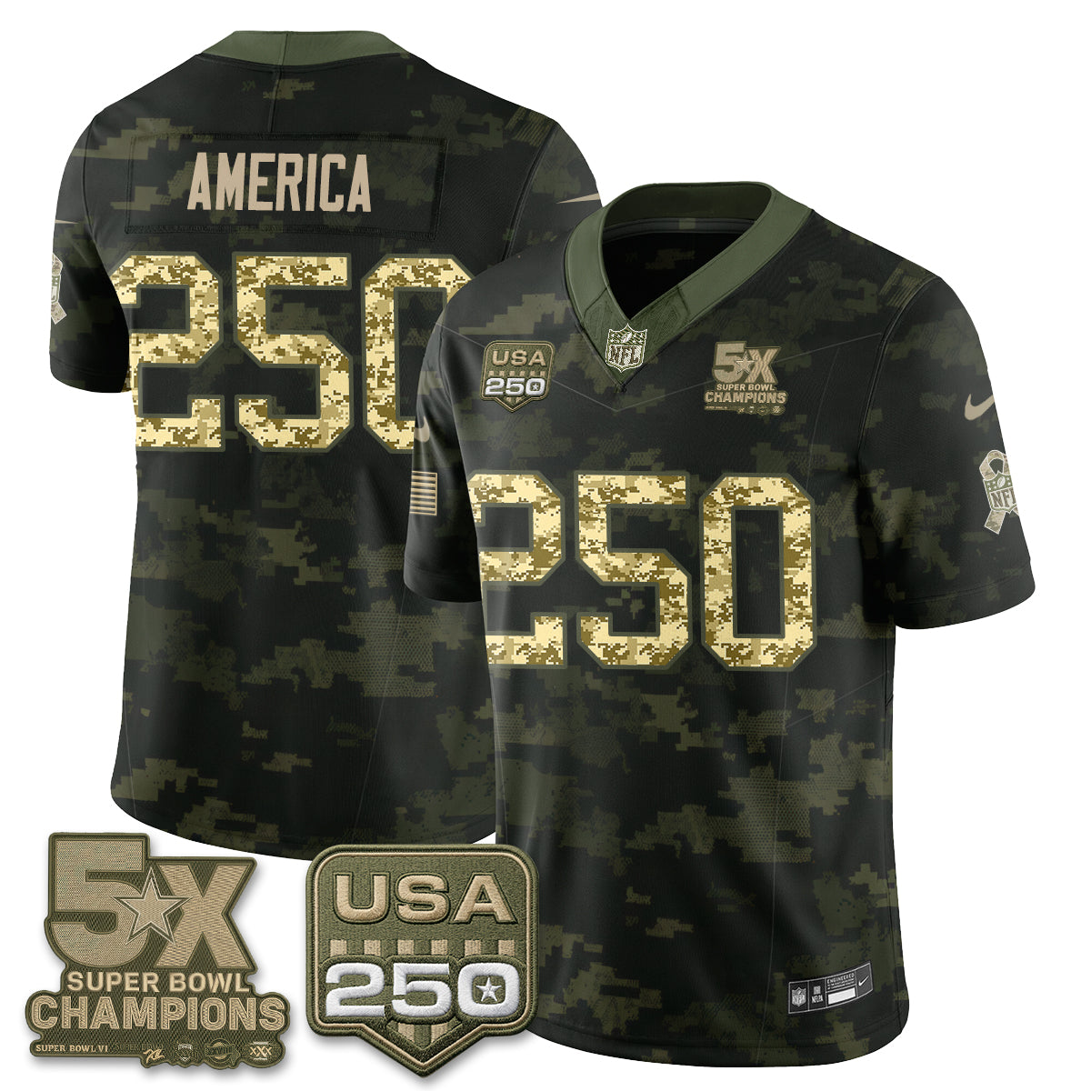 DAL 2026 Salute to Service Edition Vapor Jersey V2- Stitched