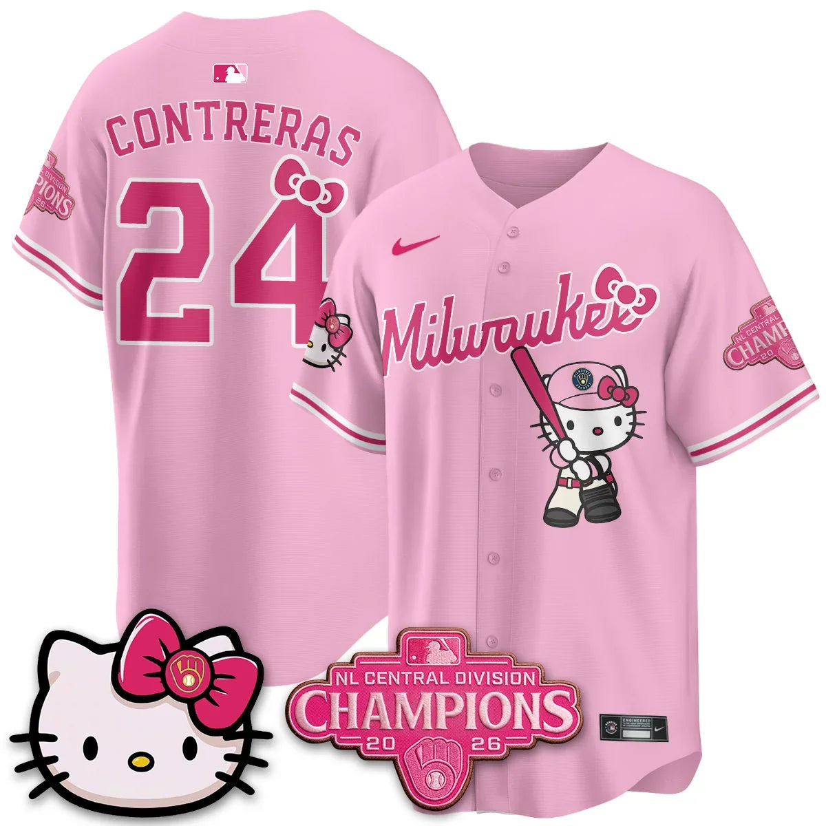 MIL NL Central Champs x Meow KT Vapor Pink Jersey - Stitched