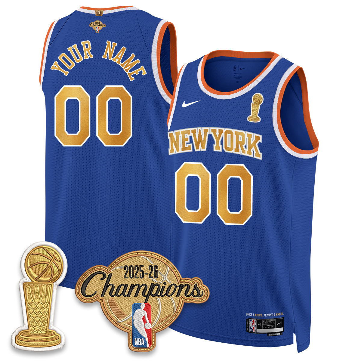 NYK Champions Night Custom Vapor Jersey - Stitched