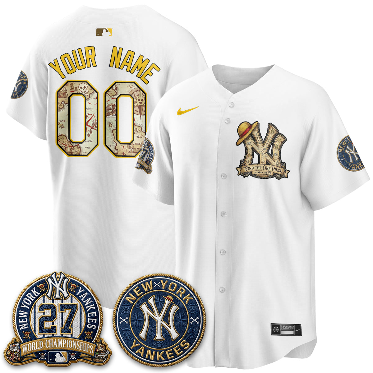 NYY x OP Japanese Cartoon Limited Custom Jersey - Stitched