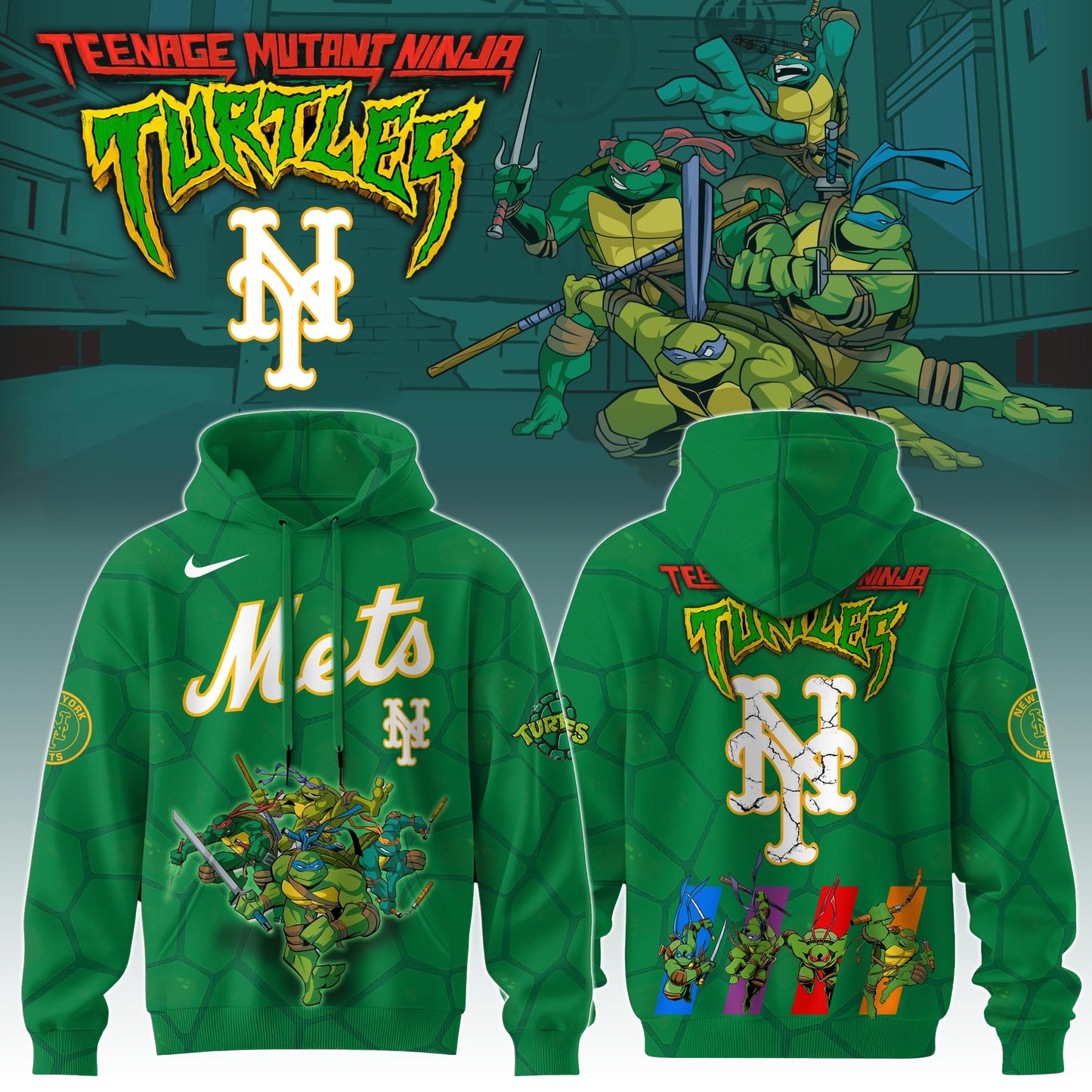 . New York Mets MLB x Ninja Turtles Special Edition Hoodie 2025
