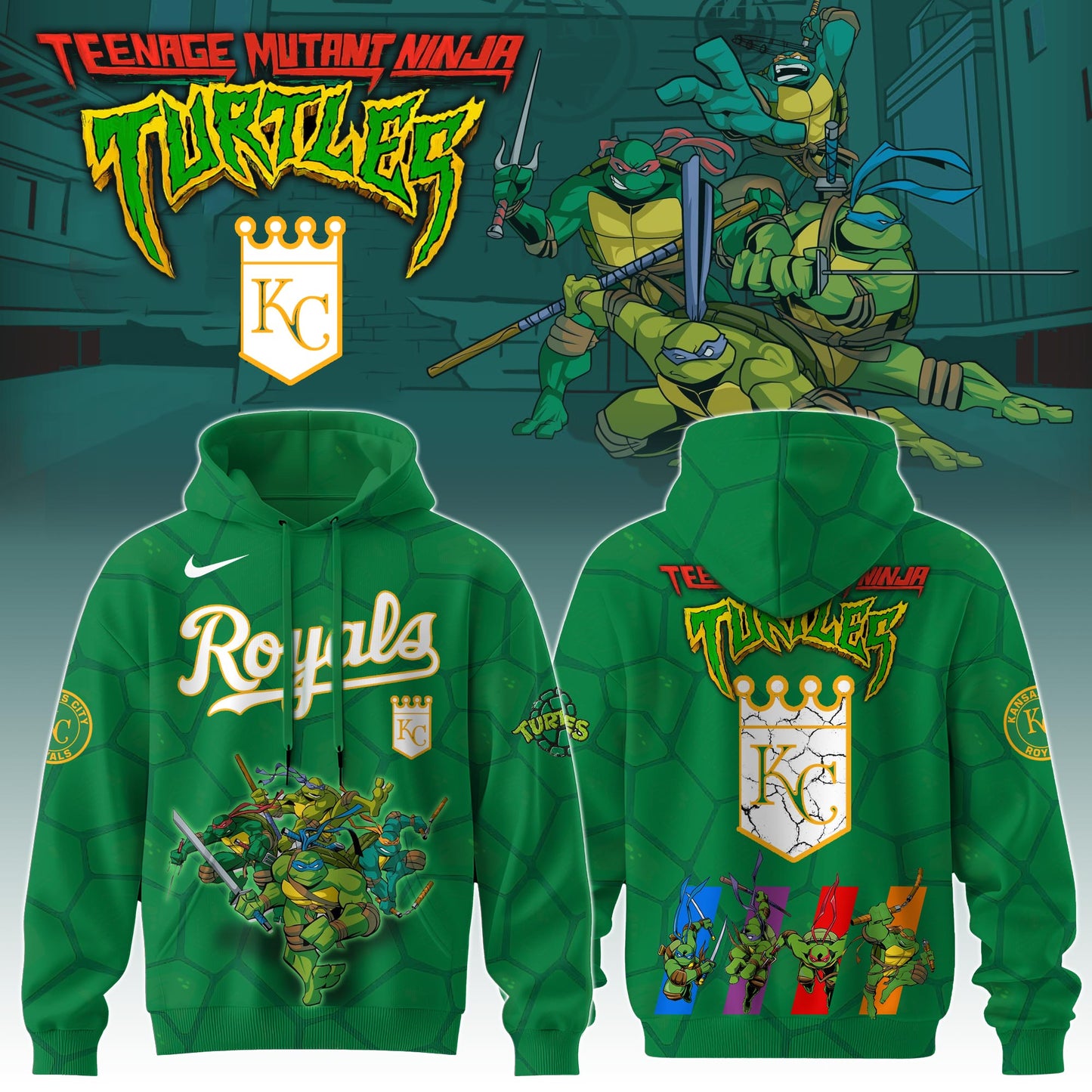 . Kansas City Royals MLB x Ninja Turtles Special Edition Hoodie 2025