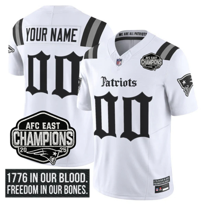 Custom NE 'Gothic Revolution Edition' AFC East Champions Patch Vapor Limited Jersey - All Stitched