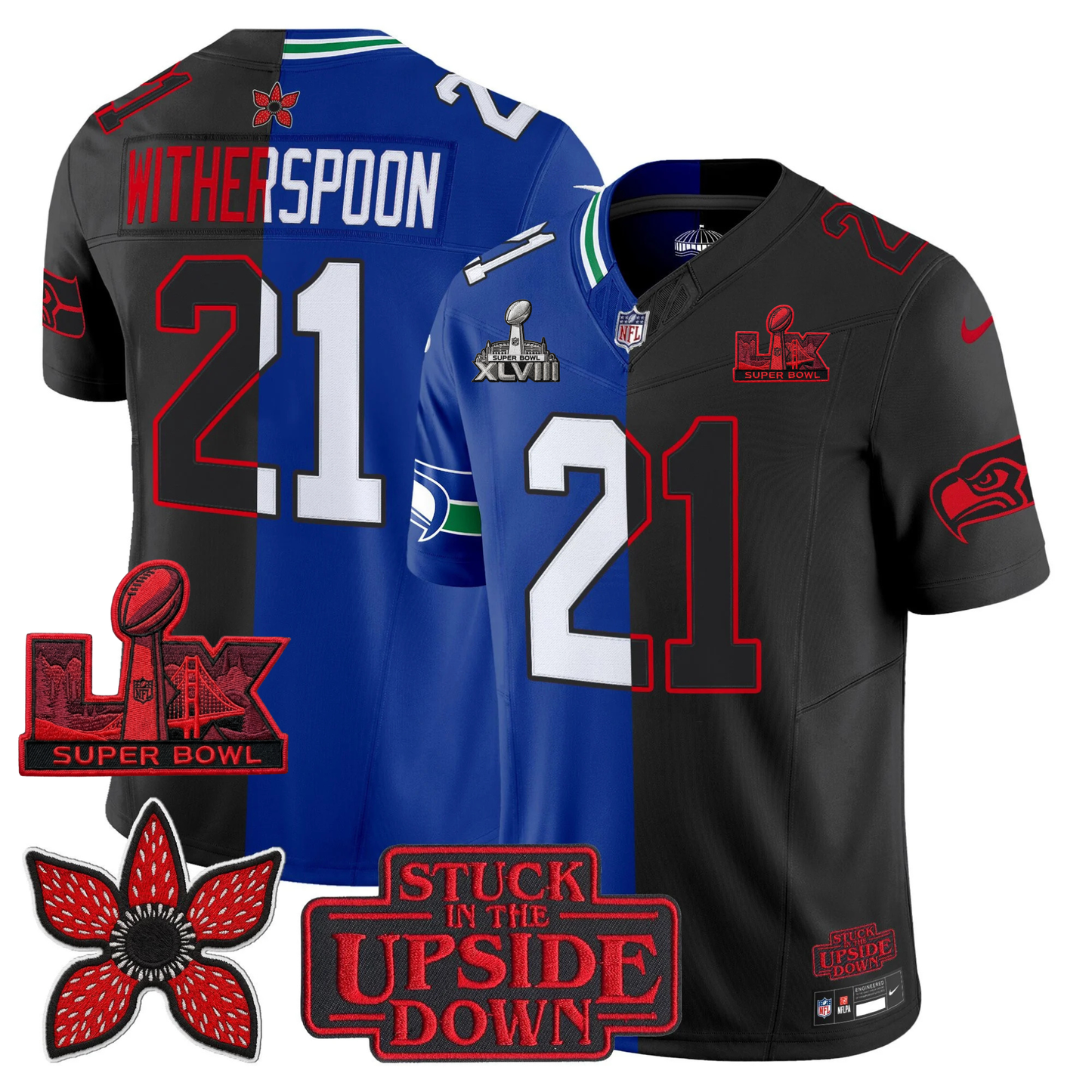 SEA 'Upside Down Edition' 2X Champs Patches Vapor Limited Jersey - Stitched
