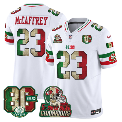 49ers Mexico 80th Anniversary & 5X Champs Jersey - Stitched