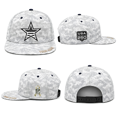 DAL Salute To Service Personalized Snapback Cap - Printed