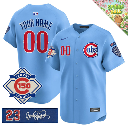 CHC 150th Anniversary & 'Ryne Sandberg Tribute' Patch Vapor Premier Limited Jersey - All Stitched