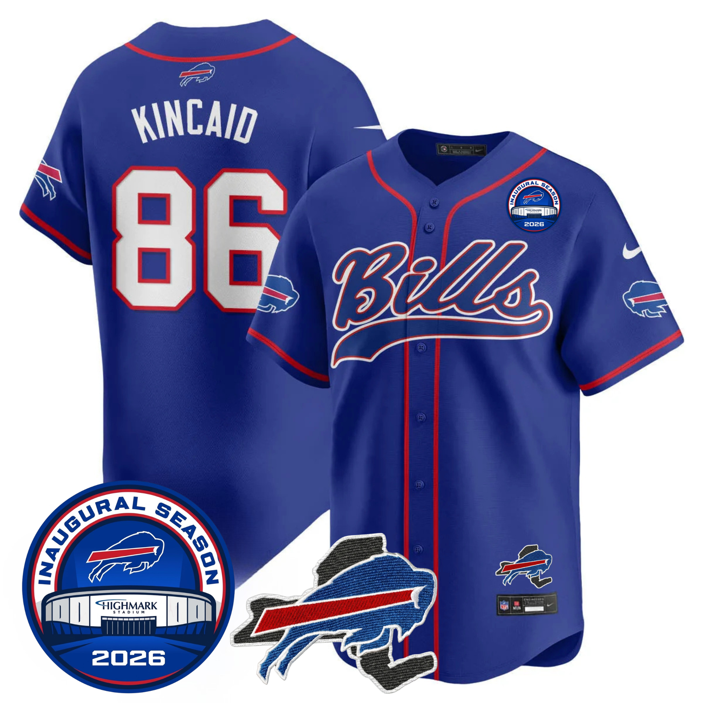 BUF 2025 Inaugural Season Patch Vapor Baseball Jersey - Stitched