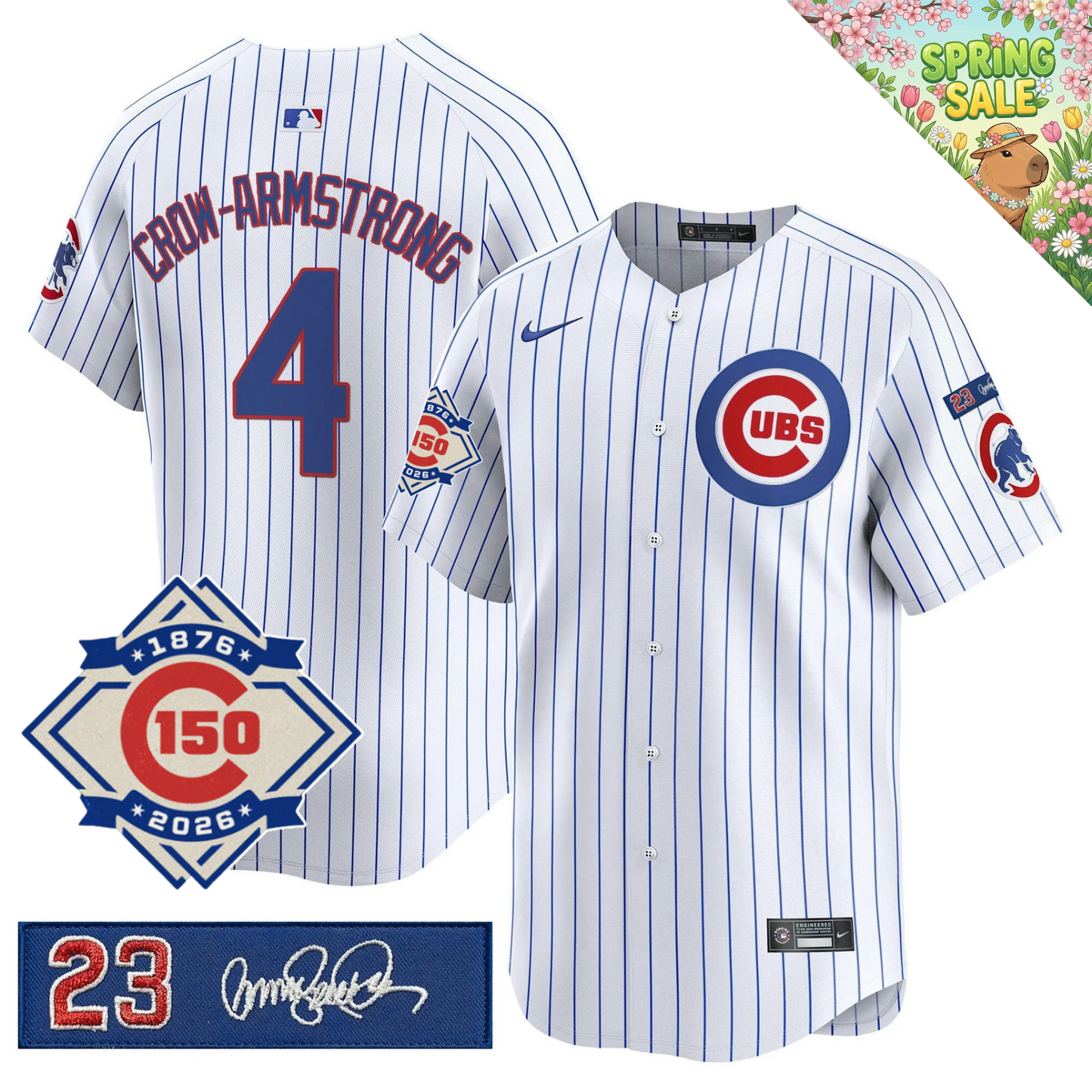 CHC 150th Anniversary & 'Ryne Sandberg Tribute' Patch Vapor Premier Limited Jersey - All Stitched