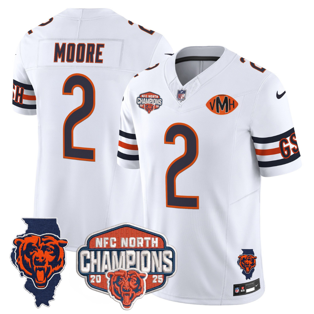 CHI 2025 NFC North Champions Patch Jersey V2 - All Stitched