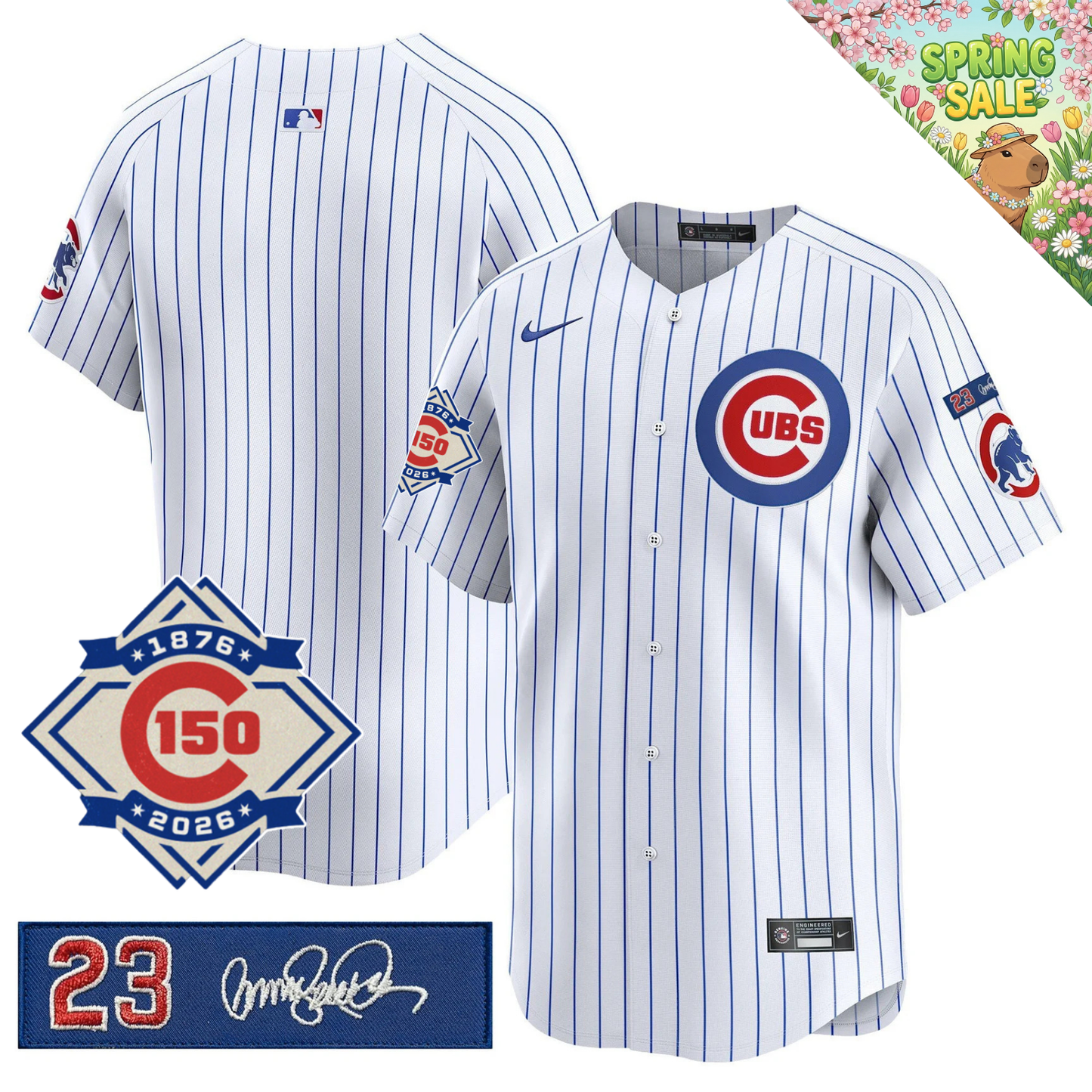 CHC 150th Anniversary & 'Ryne Sandberg Tribute' Patch Vapor Premier Limited Jersey - All Stitched