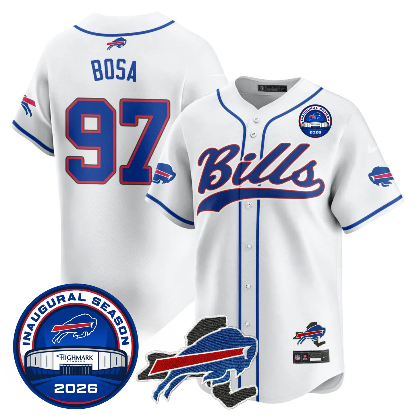 BUF 2025 Inaugural Season Patch Vapor Baseball Jersey - Stitched