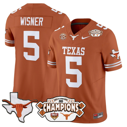 TEX 2025 State Map & Citrus Bowl Champions Patch Vapor Limited Jersey - All Stitched