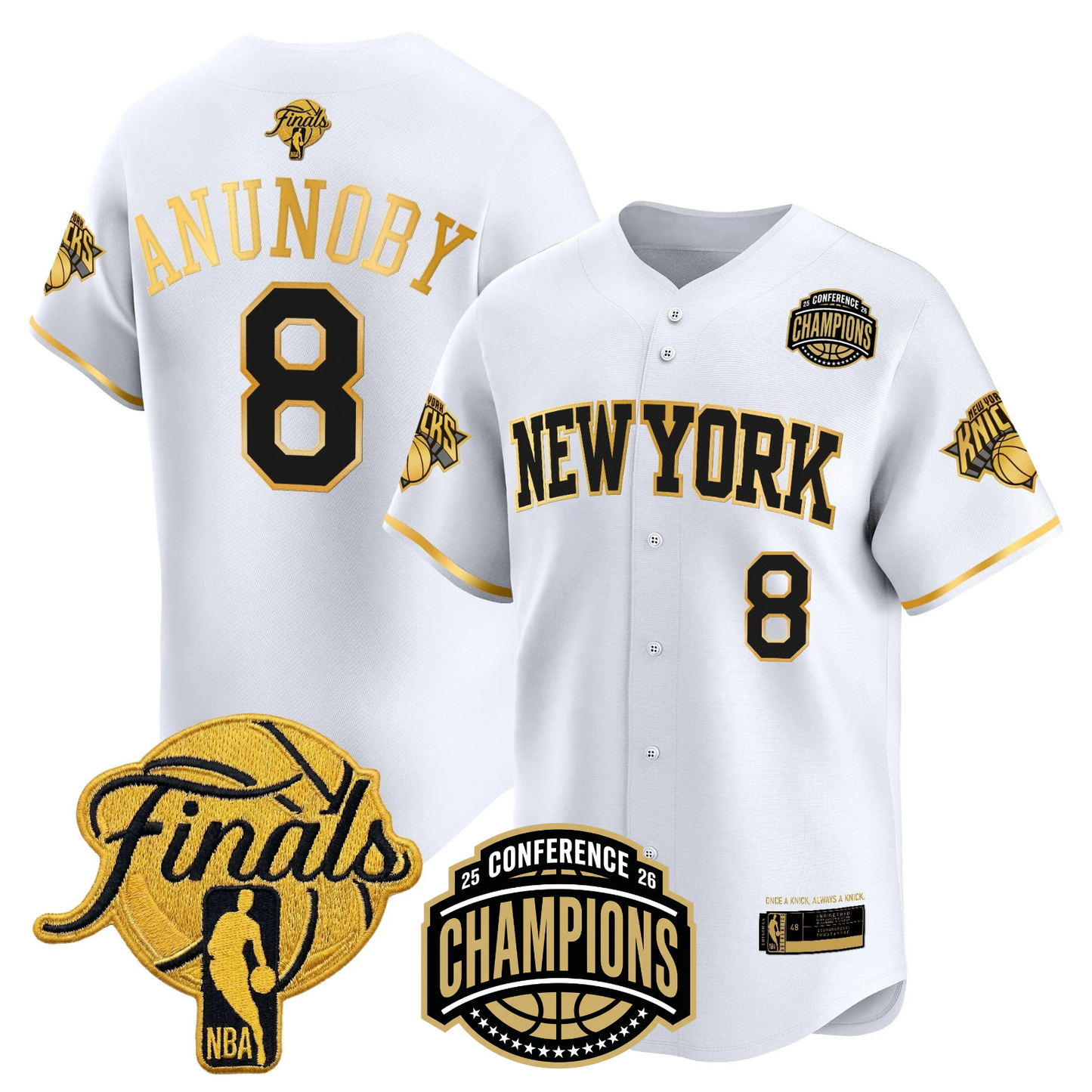 NYK 2026 Finals Vapor Baseball Gold Jersey - All Stitched