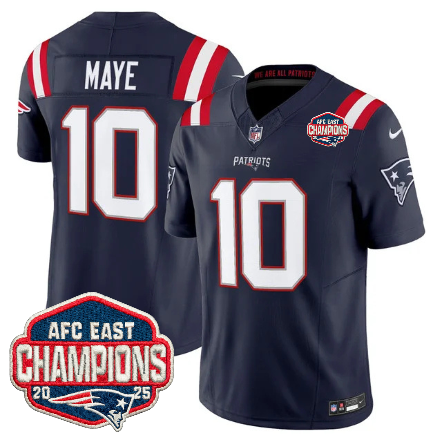 NE AFC East Champions Patch Vapor Limited Jersey - All Stitched