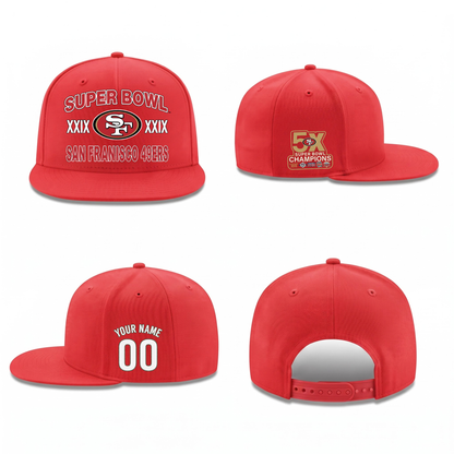 SF 5x Super Bowl Champions Personalized Snapback Cap - Printed V1