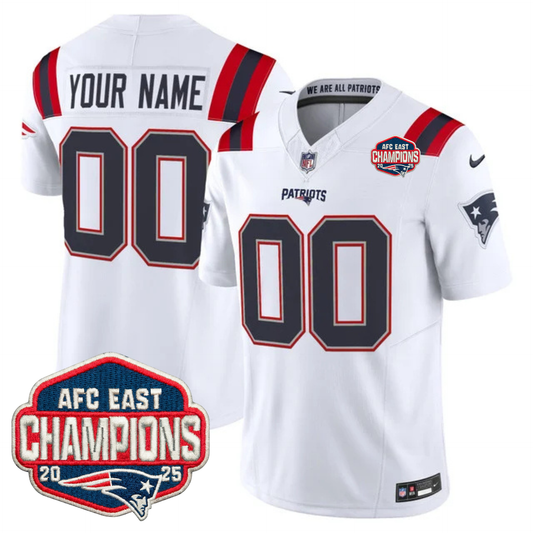 NE AFC East Champions Patch Vapor Limited Custom Jersey - Stitched