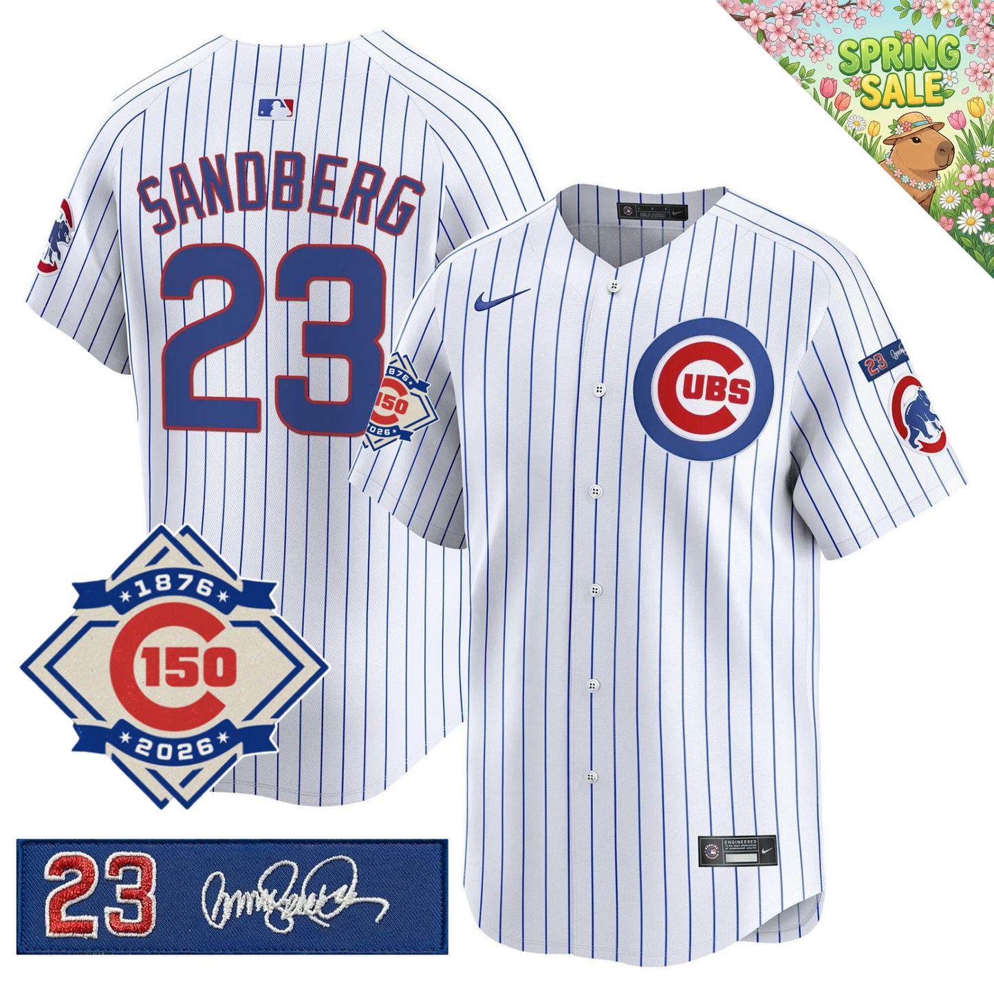CHC 150th Anniversary & 'Ryne Sandberg Tribute' Patch Vapor Premier Limited Jersey - All Stitched