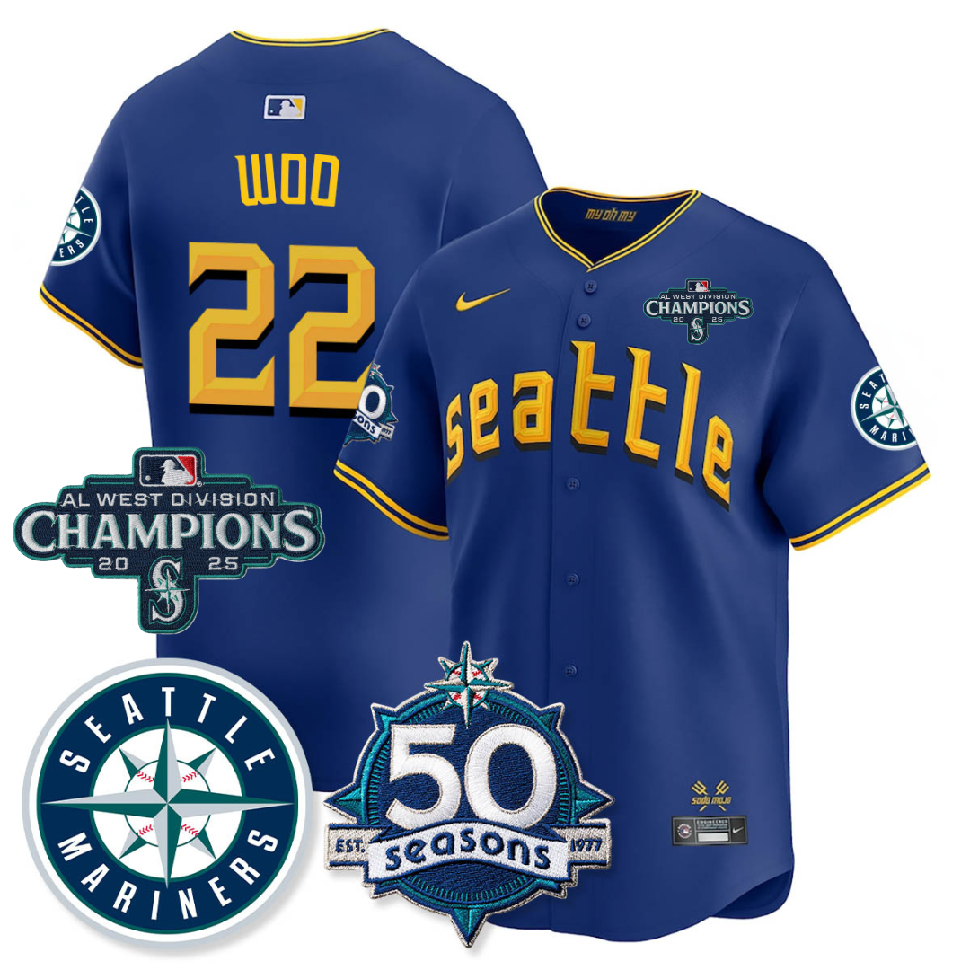 SEA Vapor Premier Limited Jersey - 50th Anniversary & AL West Division Champions - All Stitched City Connect / Bryan