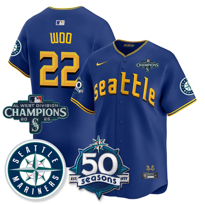 SEA Vapor Premier Limited Jersey - 50th Anniversary & AL West Division Champions - All Stitched City Connect / Bryan