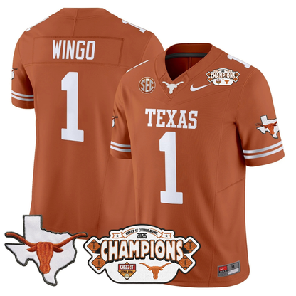 TEX 2025 State Map & Citrus Bowl Champions Patch Vapor Limited Jersey - All Stitched